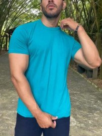 Camiseta Masculina Azul Turquesa