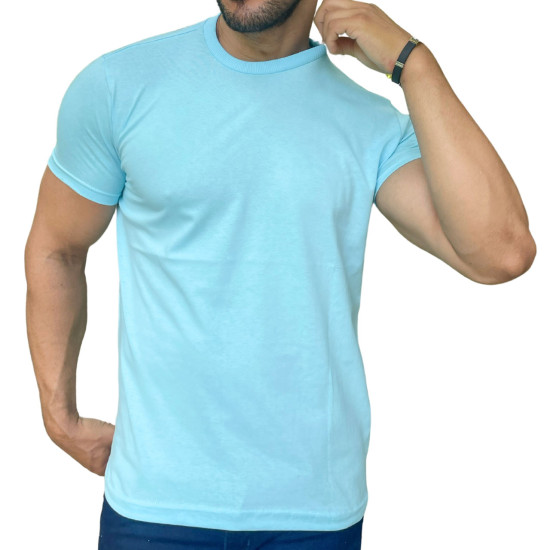 Camiseta Masculina Azul Claro