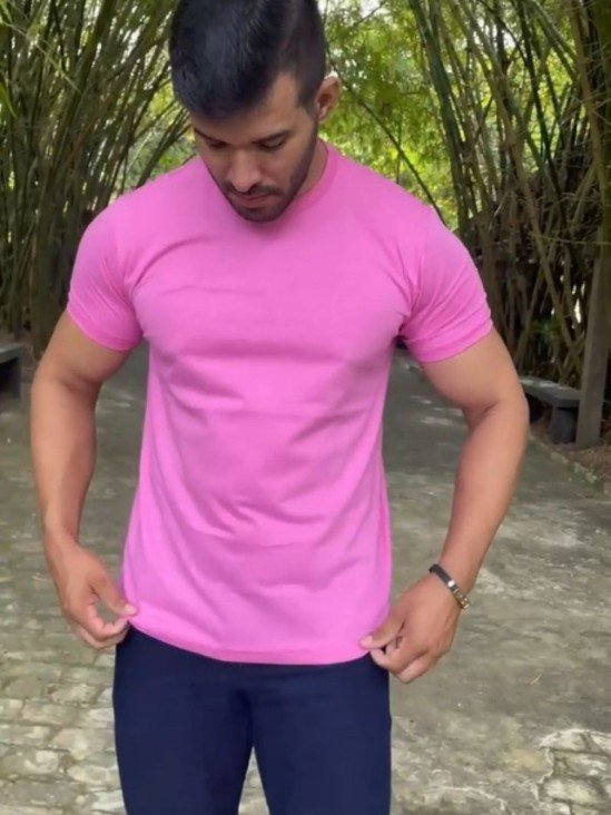 Camiseta Rosa Homem