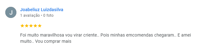 Depoimento de Joabeliuz Luiz da silva, cliente satisfeito com a compra